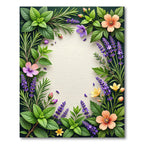 Herbal Garden Floral Border Rug