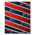 Bold Geometric Red and Blue Pennants Rug