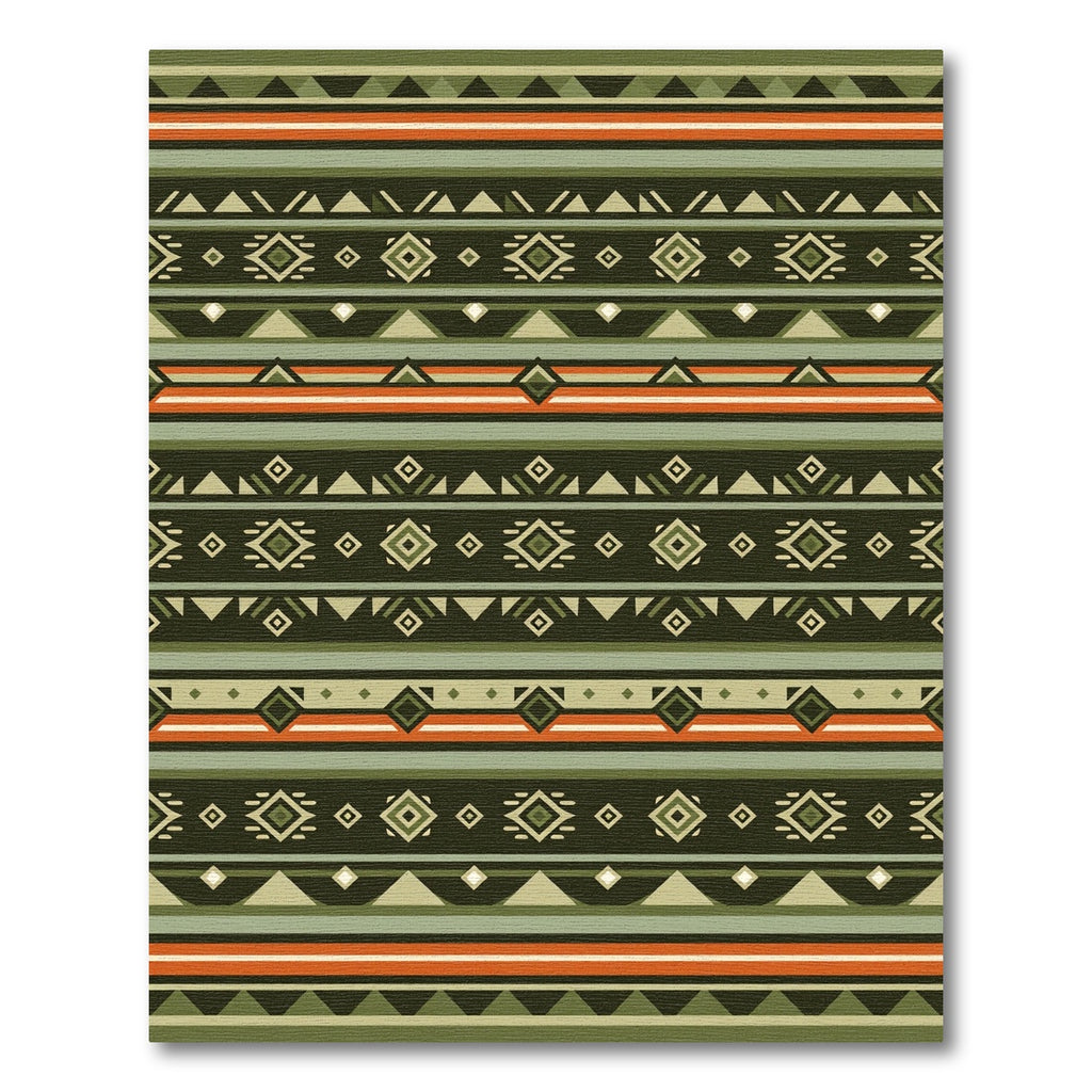 Geometric Earth Tones Tribal Stripes Rug