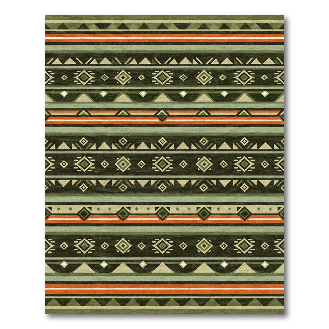 Geometric Earth Tones Tribal Stripes Rug