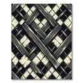 Abstract Monochrome Woven Geometric Charcoal Rug