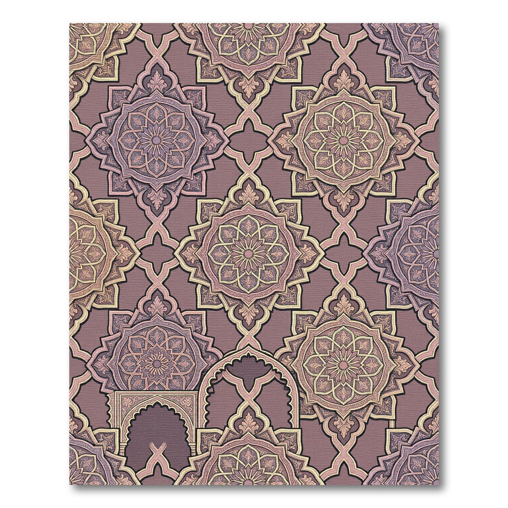 Ornate Rose Mandala Arabesque Rug