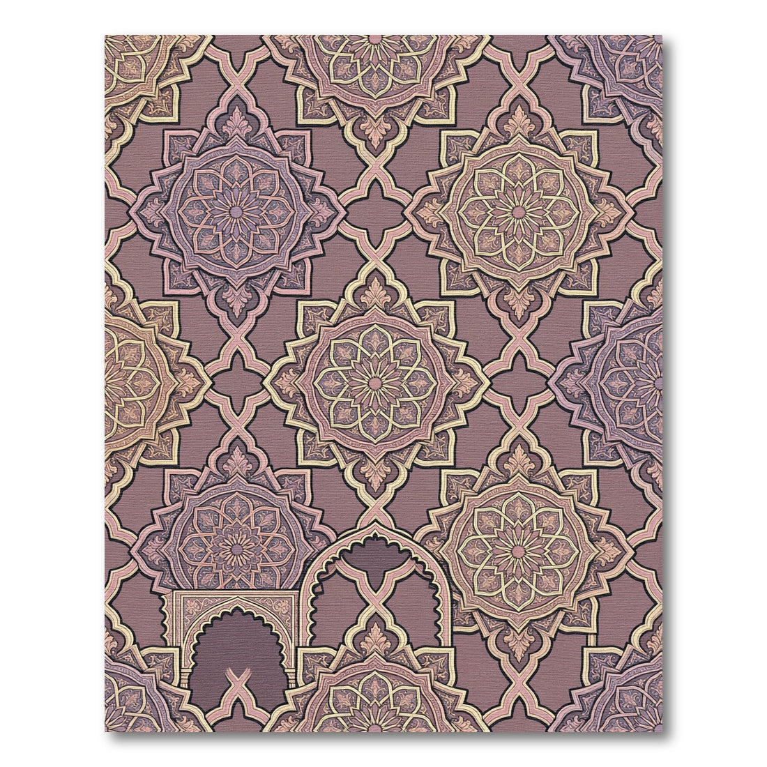 Ornate Rose Mandala Arabesque Rug