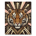 Majestic Tiger Art Deco Rose Gold Rug