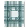 Teal Linear Geometric Structure Rug