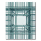 Teal Linear Geometric Structure Rug