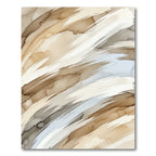 Abstract Neutral Sand Swirl Brushstroke Rug