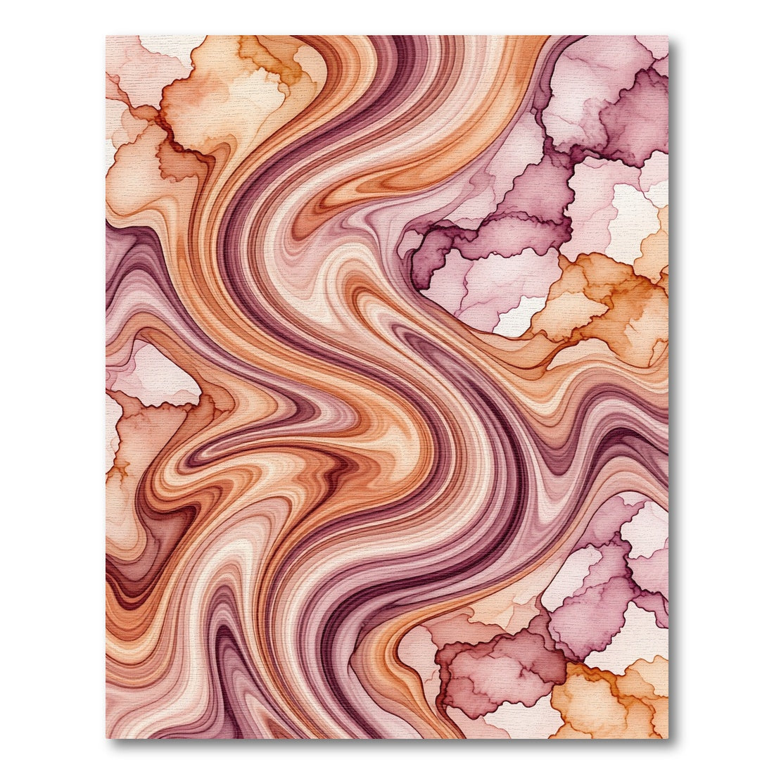 Earthy Swirls Watercolor Texture Rug