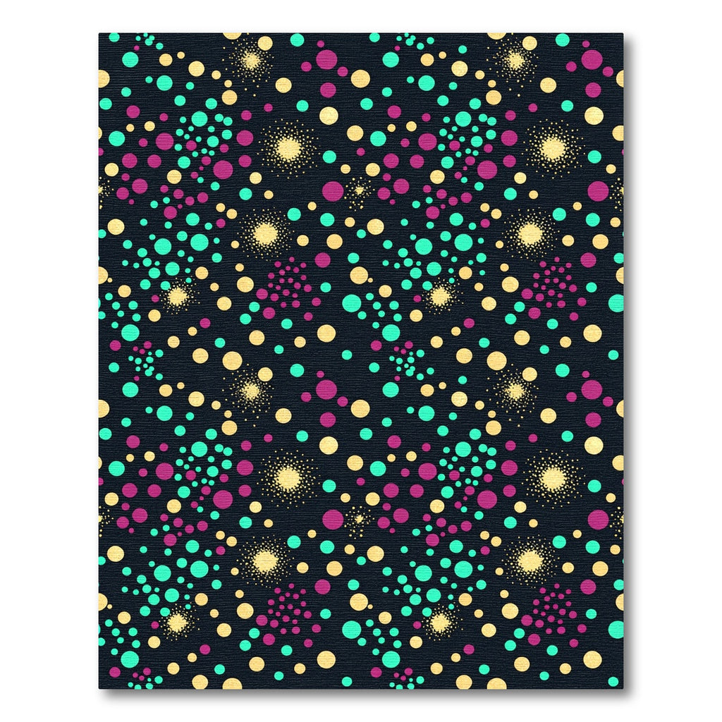 Vibrant Neon Celestial Polka Dot Galaxy Rug