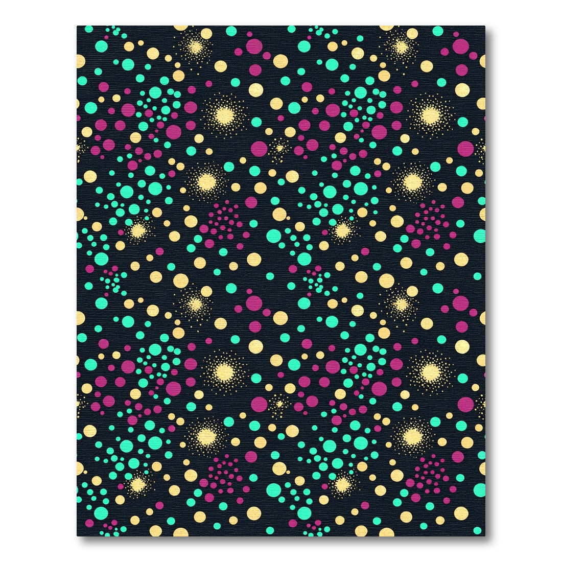 Vibrant Neon Celestial Polka Dot Galaxy Rug