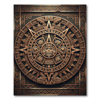 Bronze Aztec Sun Circular Medallion Rug