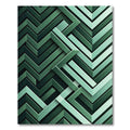 Shaded Forest Green Interlocking Chevron Rug