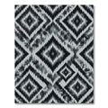 Monochrome Sharp Geometric Diamond Ikat Rug