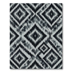 Monochrome Sharp Geometric Diamond Ikat Rug