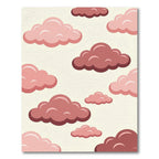 Whimsical Dusty Rose Cloud Sky Rug