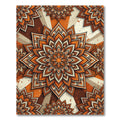 Ornate Burnt Orange Sunburst Mandala Rug