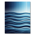 Modern Blue Gradient Ocean Wave Rug