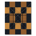 Bold Ochre and Charcoal Plaid Grid Rug