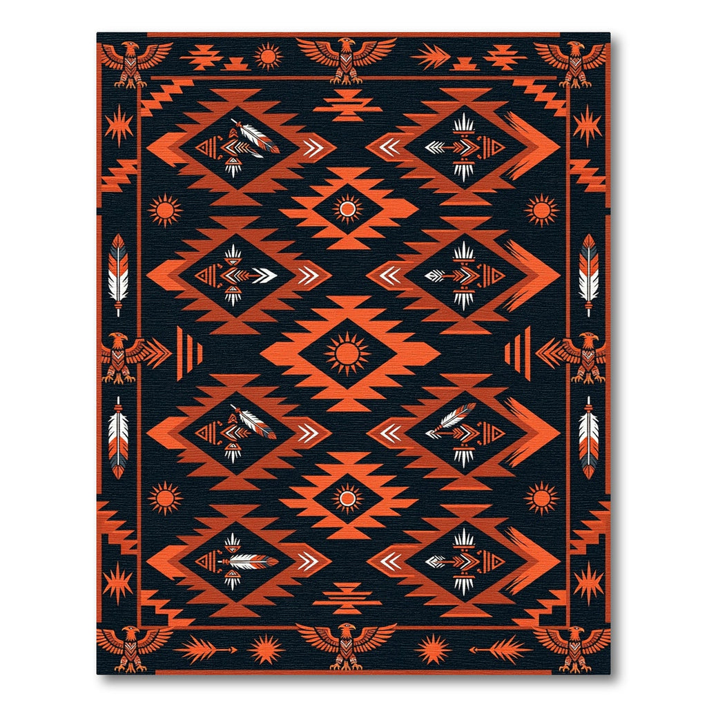 Bold Southwest Eagle Diamond Tapestry Rug