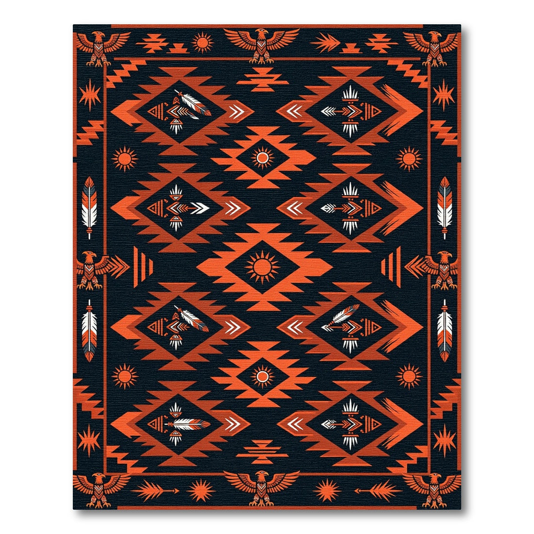 Bold Southwest Eagle Diamond Tapestry Rug