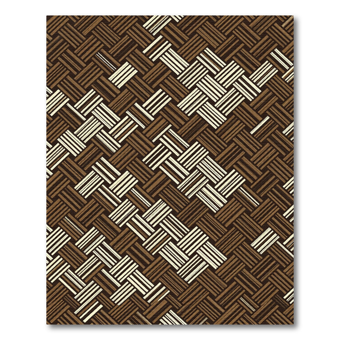 Woven Chocolate Beige Lattice Texture Rug