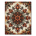 Vintage Autumnal Foliage Ornate Medallion Rug