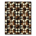 Brown Houndstooth Starburst Geometric Rug