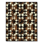 Brown Houndstooth Starburst Geometric Rug