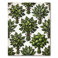 Green Herb Bundles Botanical Illustration Rug