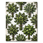 Green Herb Bundles Botanical Illustration Rug