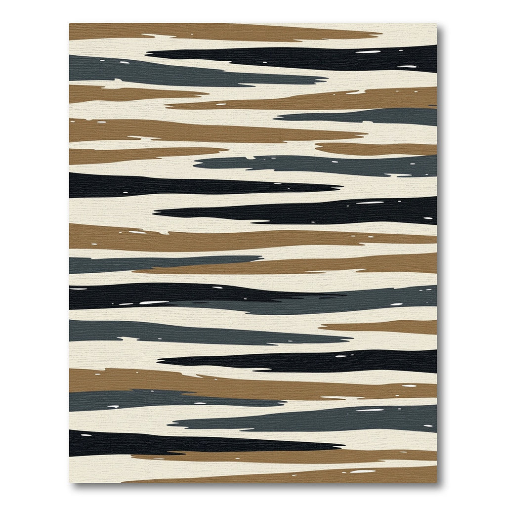 Earthy Wavy Abstract Stripes Rug