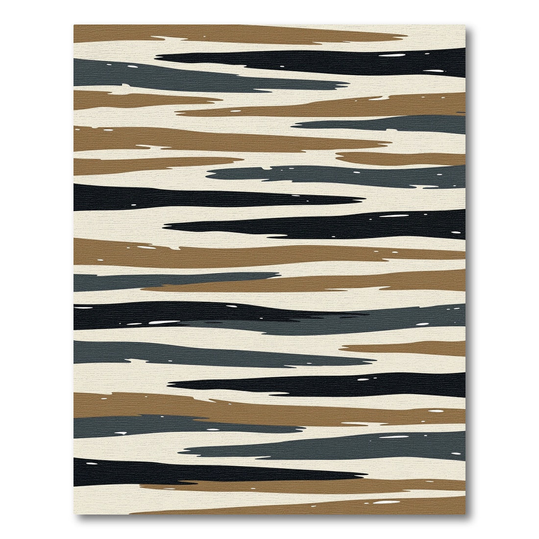 Earthy Wavy Abstract Stripes Rug