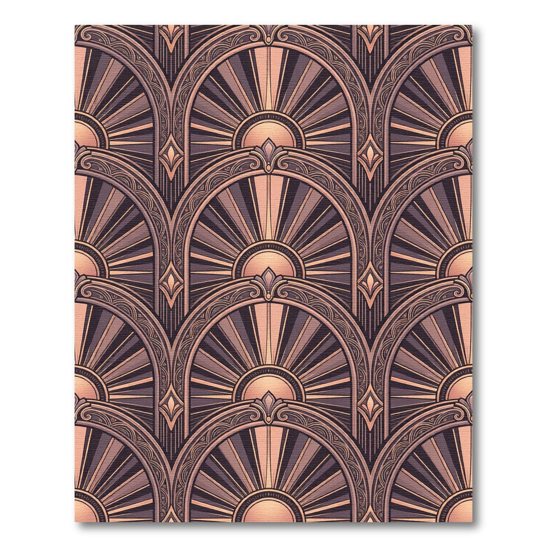 Art Deco Sunburst Fan Arches Rug