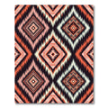 Coral Geometric Diamond Ethnic Rhombus Rug