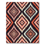 Coral Geometric Diamond Ethnic Rhombus Rug