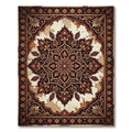 Elegant Earth Tone Botanical Medallion Rug