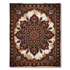Elegant Earth Tone Botanical Medallion Rug