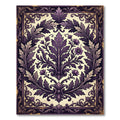 Plum Floral Acanthus Frame Accent Rug