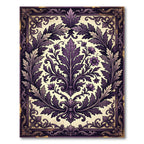 Plum Floral Acanthus Frame Accent Rug