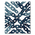 Industrial Navy Chain Link Abstract Rug