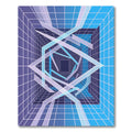 Geometric Blue Grid Infinite Tunnel Rug