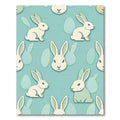 Minimalist Pastel Blue Bunny Easter Illustration Rug
