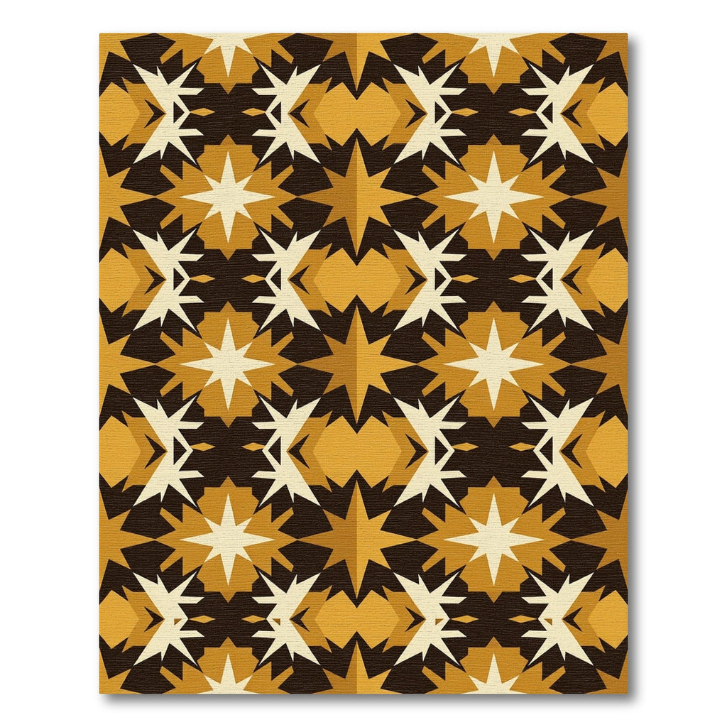 Amber Geometric Starburst Kaleidoscopic Rug