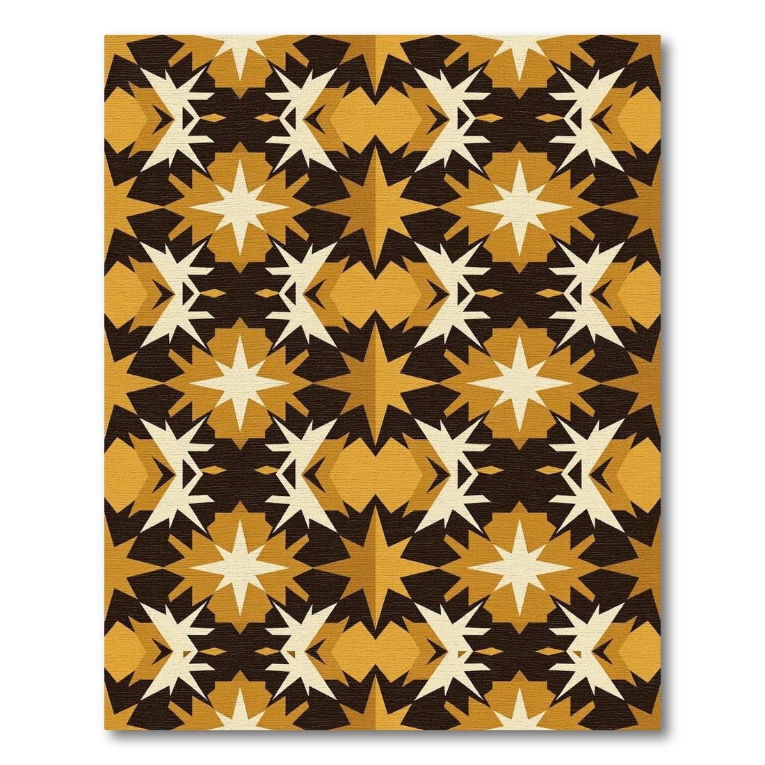 Amber Geometric Starburst Kaleidoscopic Rug