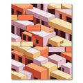 Geometric Blocks Abstract Orange Yellow Rug