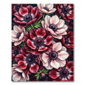 Crimson and Pink Anemone Floral Explosion Rug