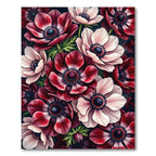 Crimson and Pink Anemone Floral Explosion Rug