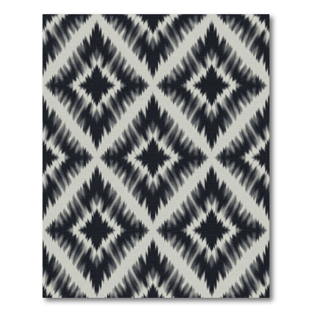 Dark Gray Diamond Ikat Rug