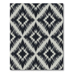 Dark Gray Diamond Ikat Rug