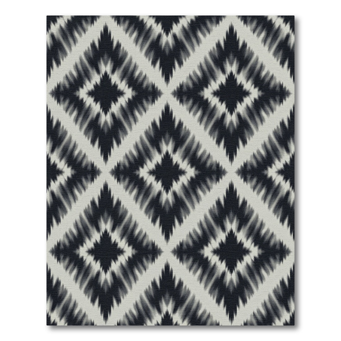 Dark Gray Diamond Ikat Rug